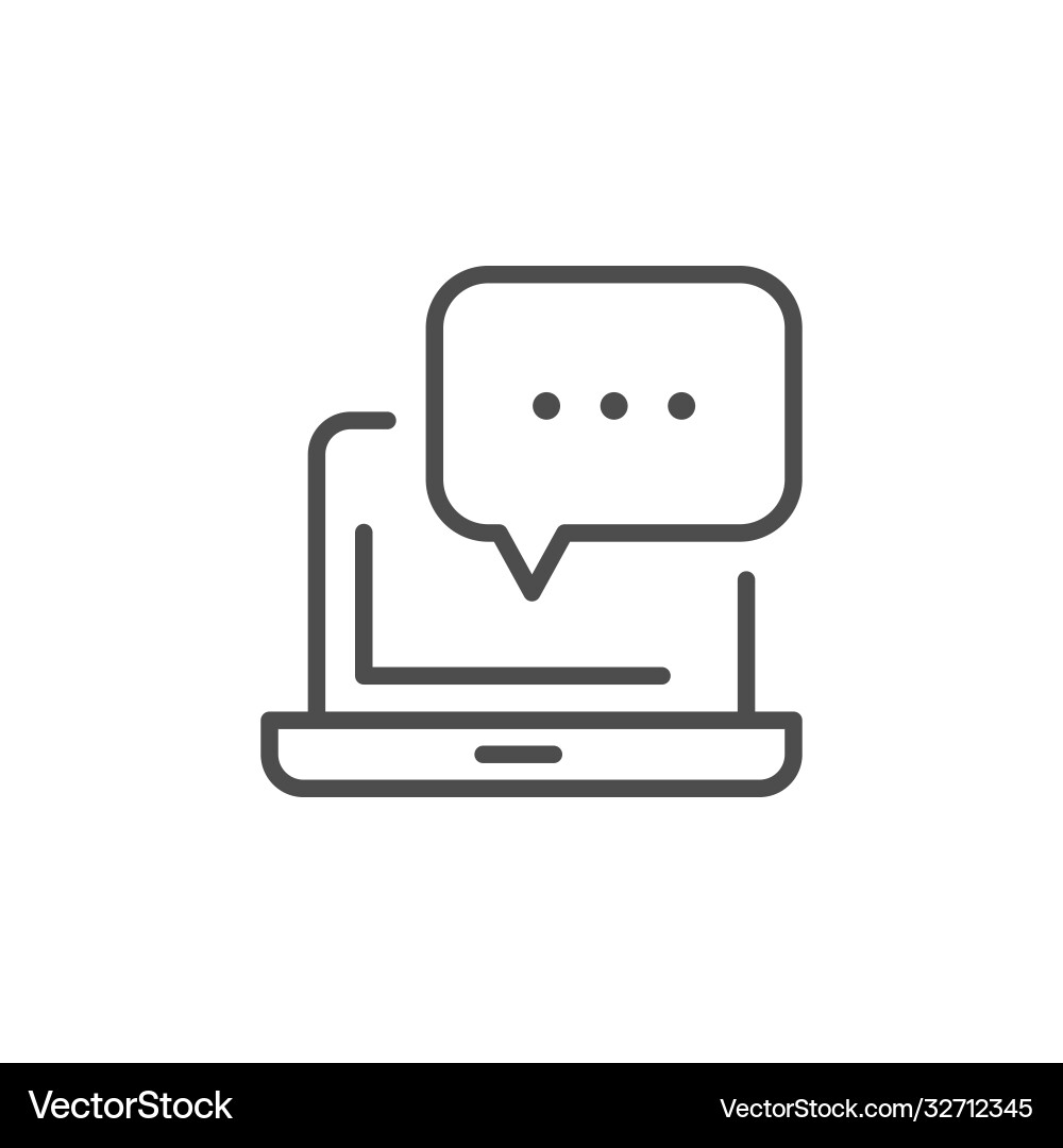 Online-Messaging-Linie Kontur Symbol Online-Messaging-Linie Kontur Symbol vektorbild