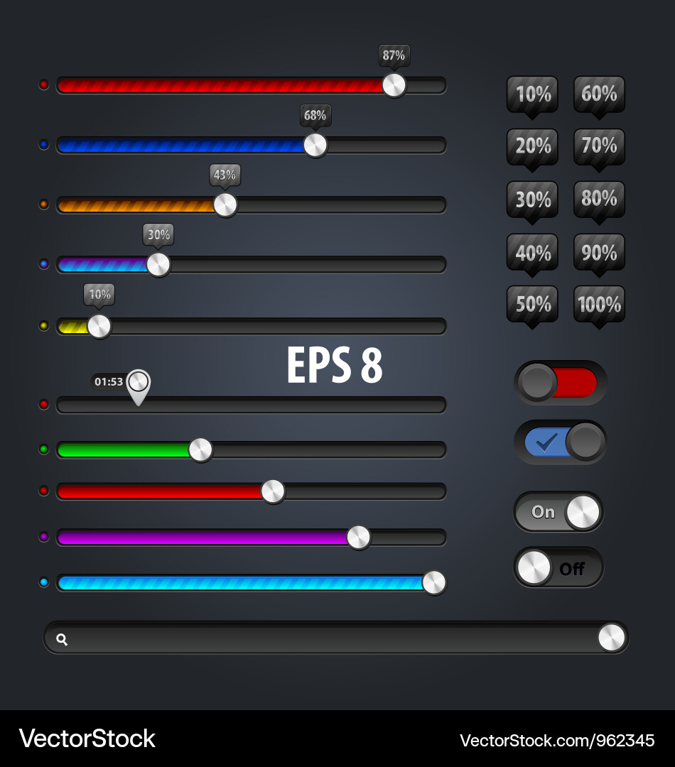 Progress Loading Bars Set Vektorbild