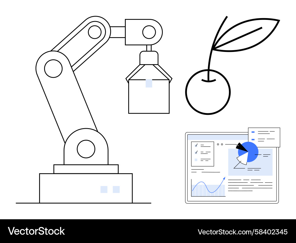 Robotics & Data Analytics Vector Image
