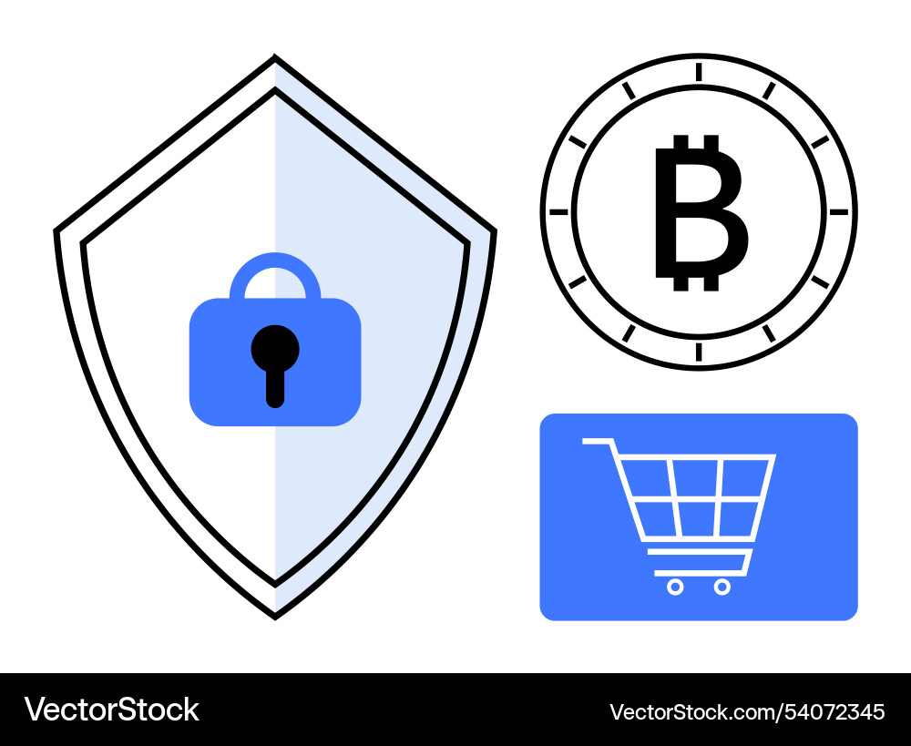 Secure online transactions with blockchain shield Secure online transactions with blockchain shield vector image
