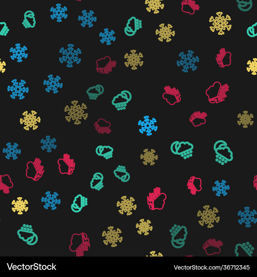 Set line snowflake cloud with snow and moon Set line snowflake cloud with snow and moon vector image