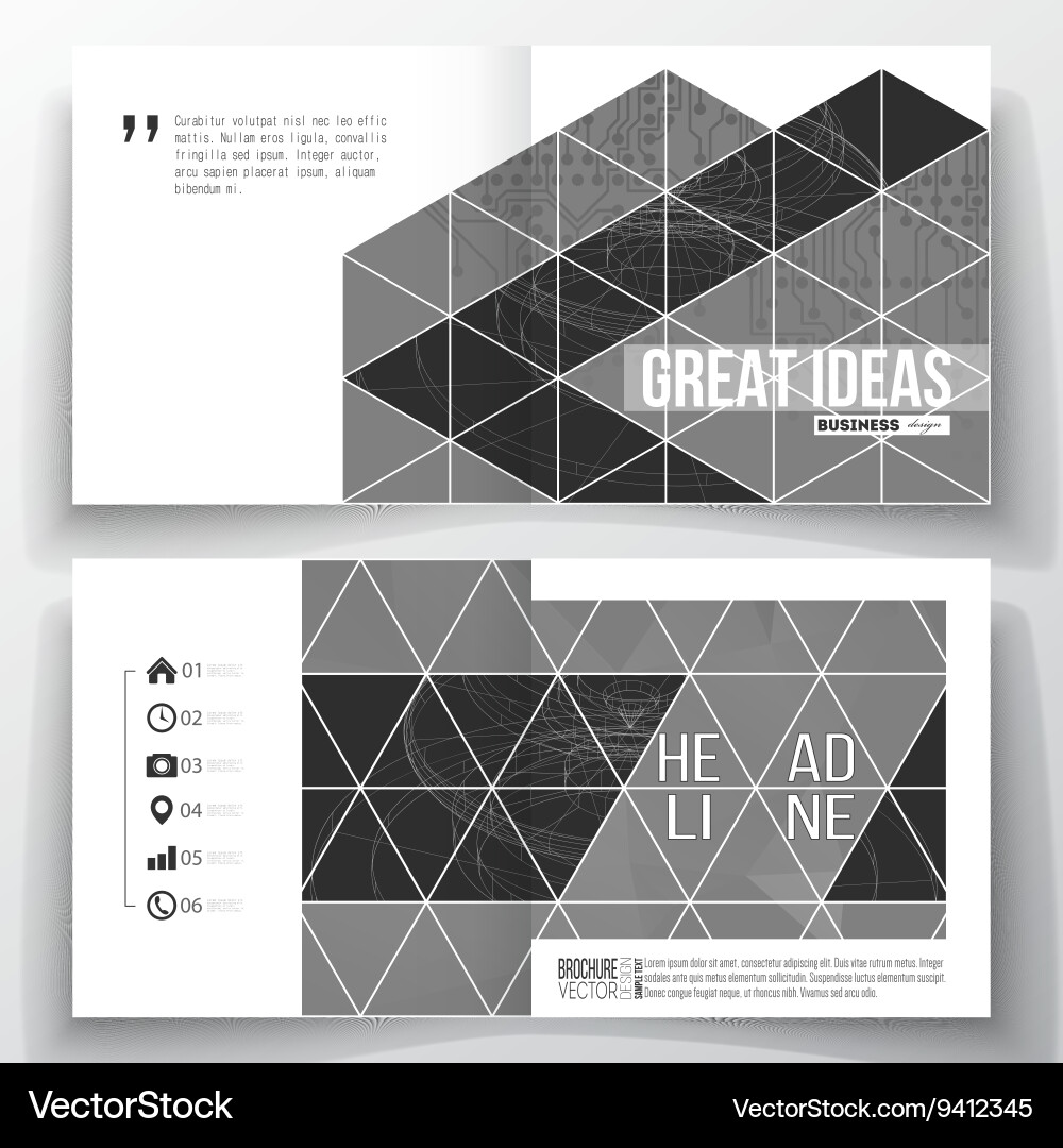 Set of square design brochure template microchip vector image