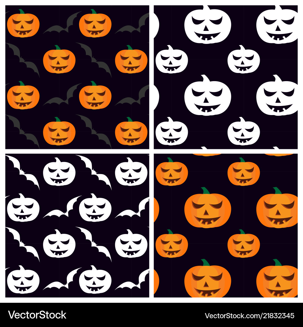 Set seamless patterns for halloween Vector Image