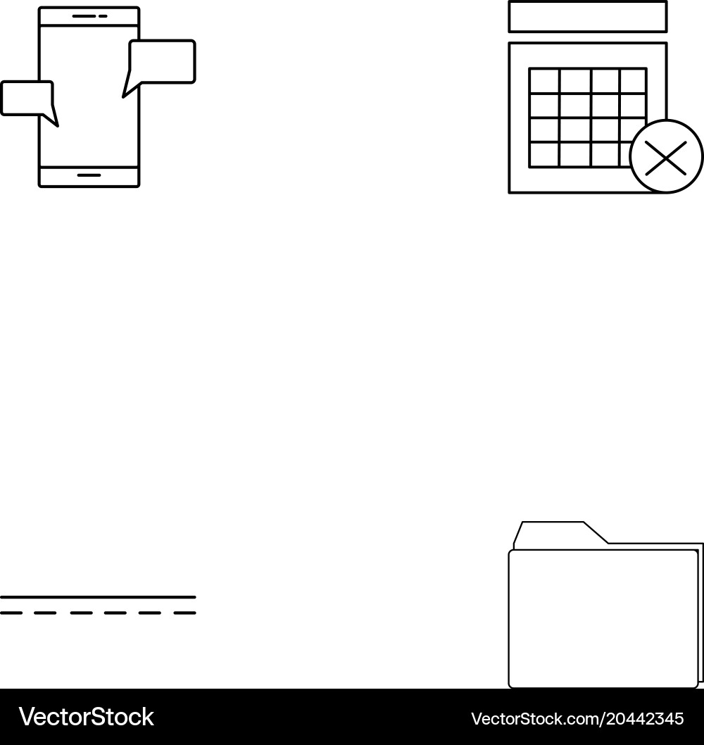 Signs and symbols simple linear icon setsimple vector image