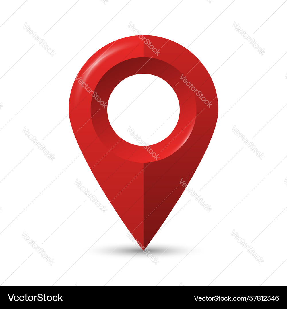 3d red map location pointer pin code icon 3d red map location pointer pin code icon vector image