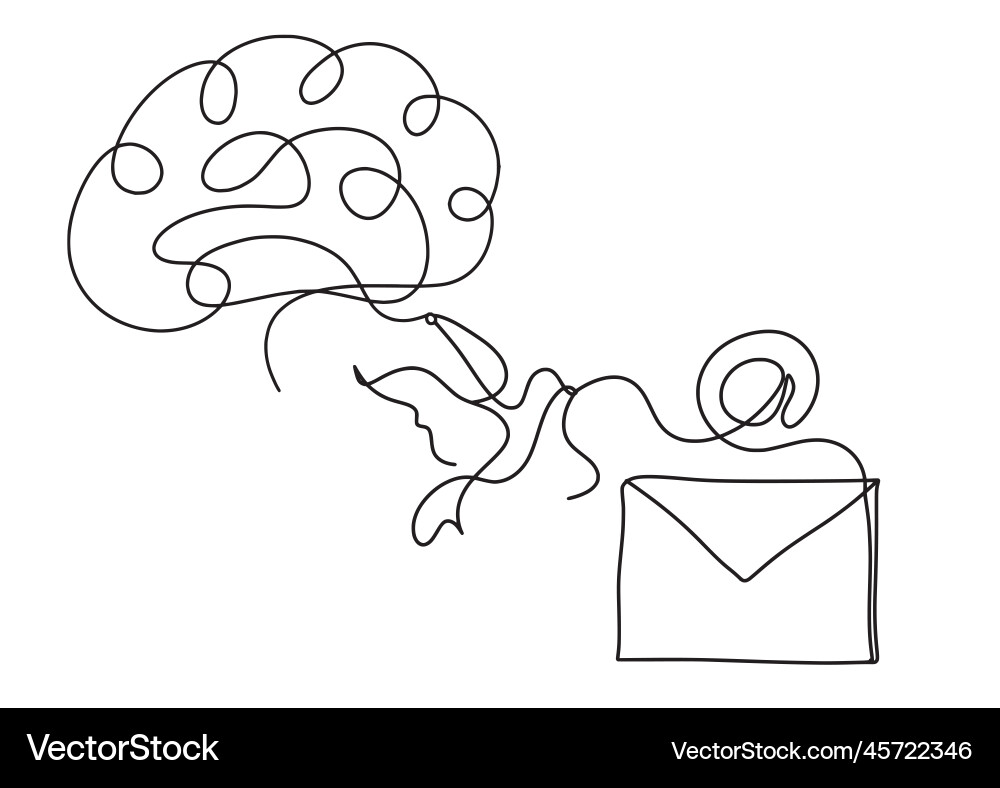 Abstract paper envelope with bird and brain Abstract paper envelope with bird and brain vector image