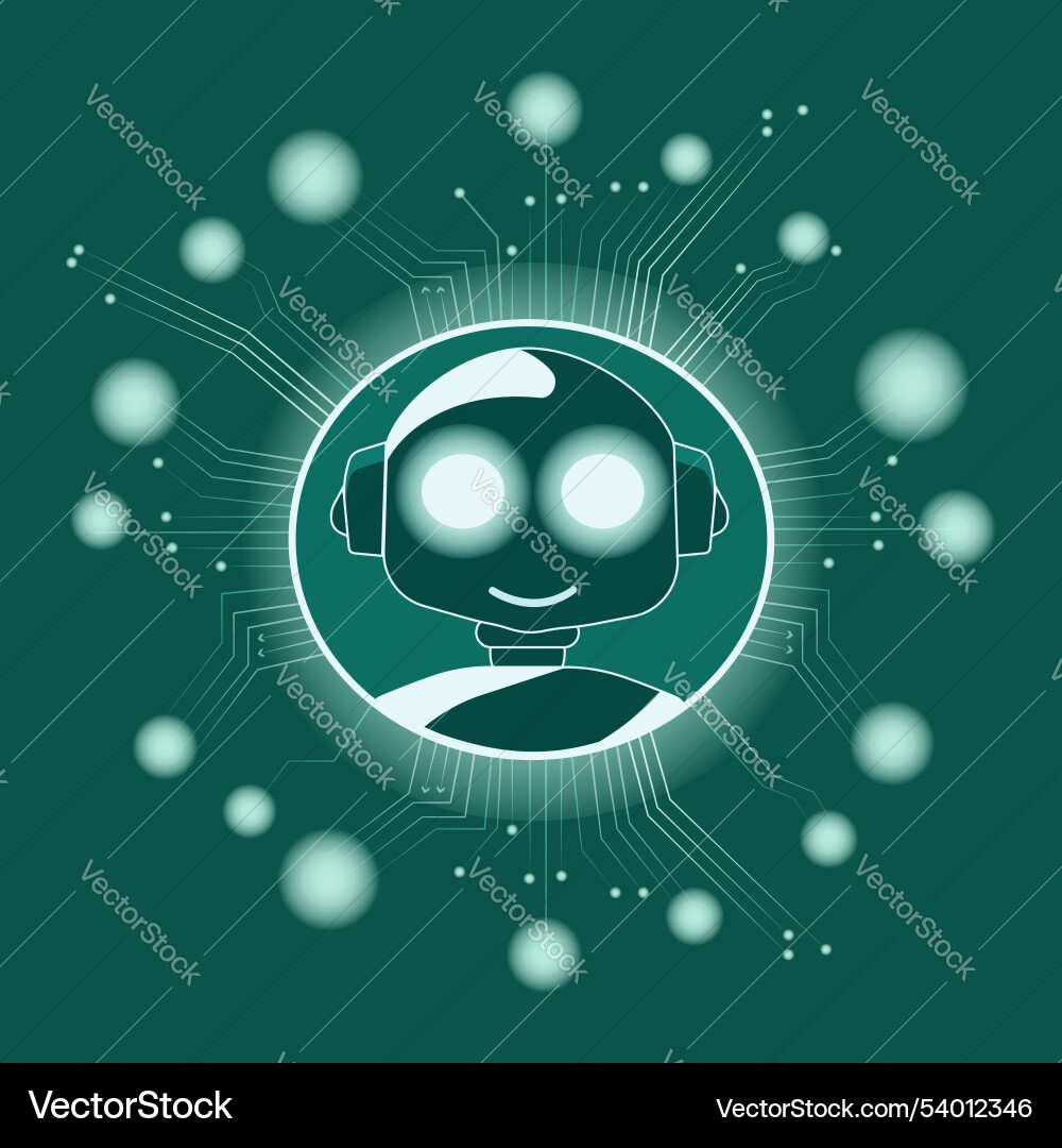 Artificial intelligence bot avatar Royalty Free Vector Image