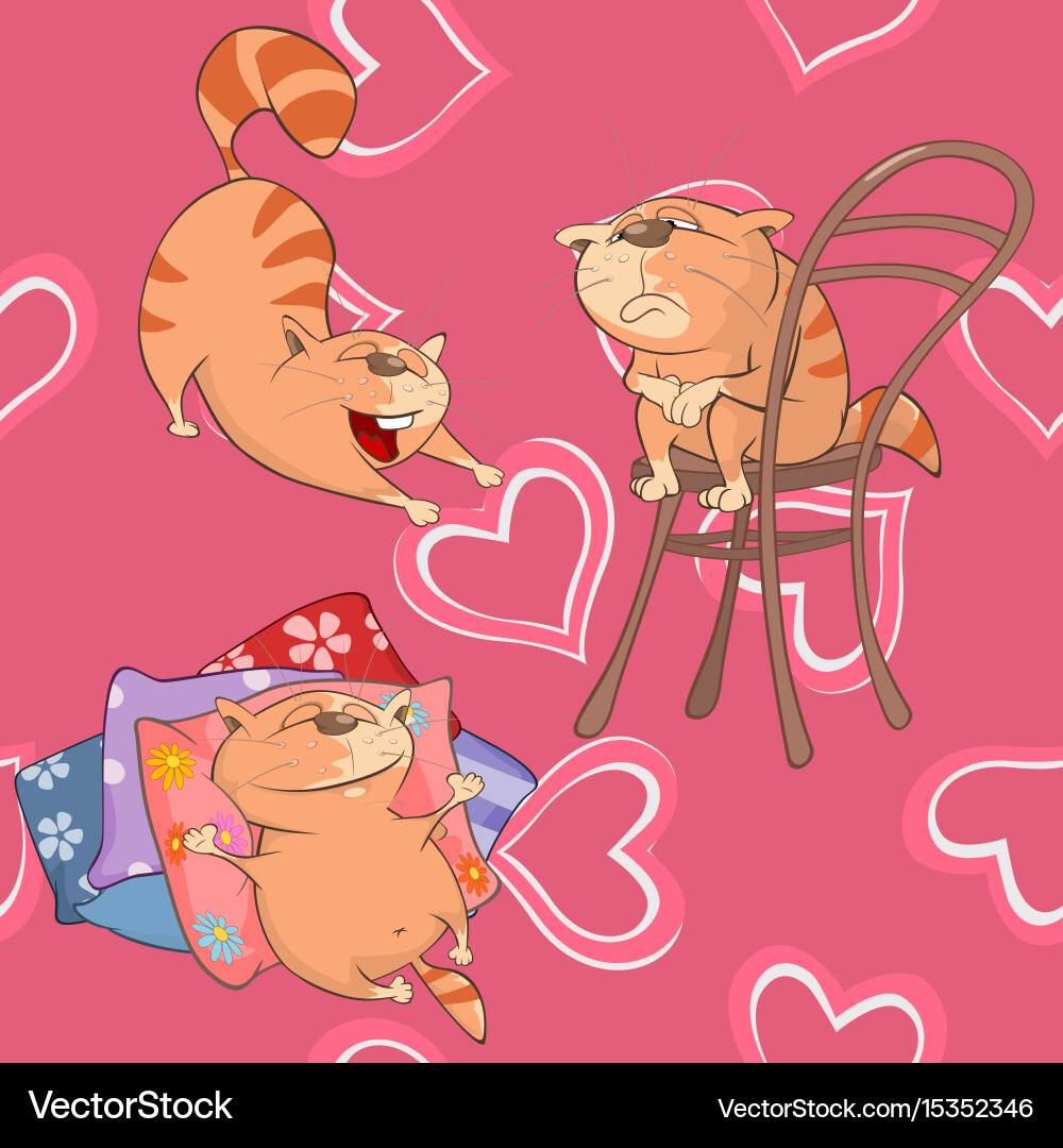 Background with cats seamless pattern Vector Image