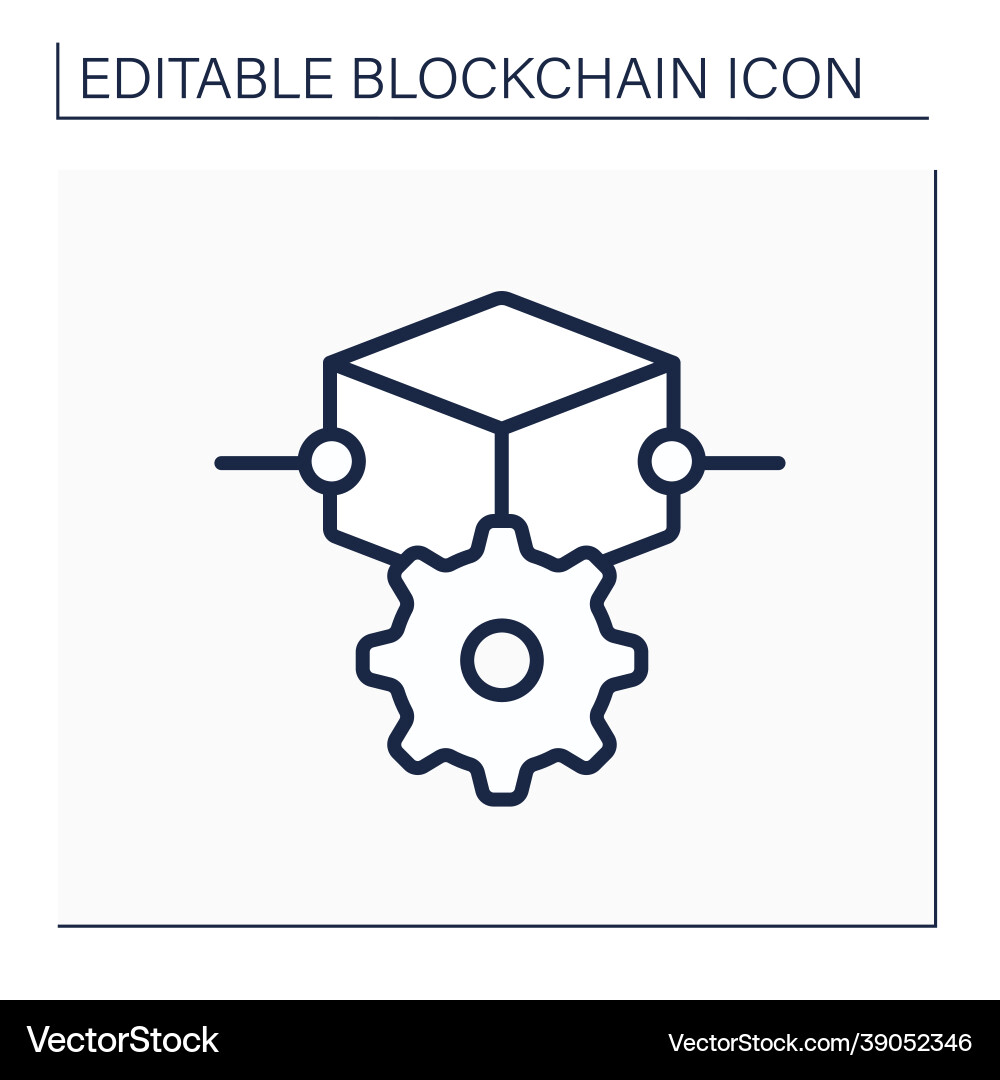 Blockchain functions line icon Blockchain functions line icon vector image