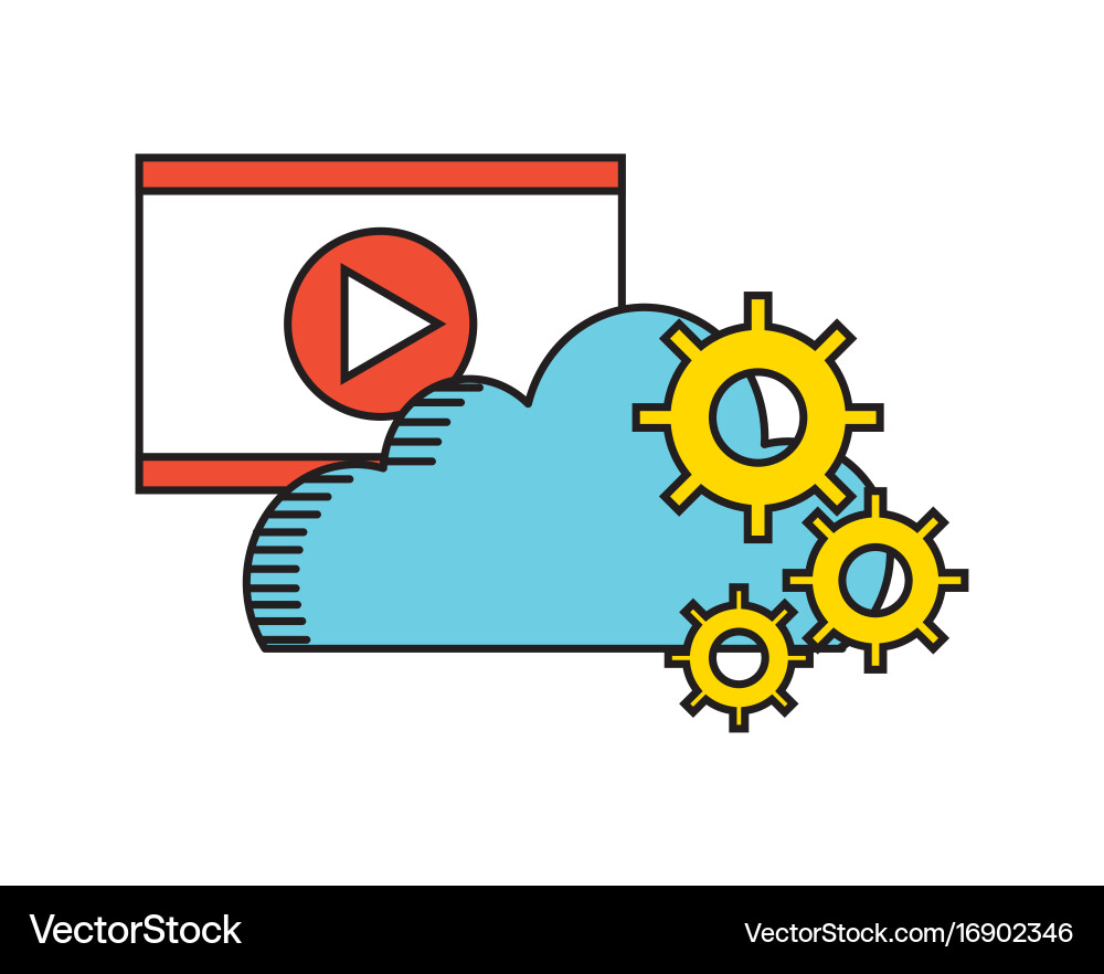 Cloud computing design vector image