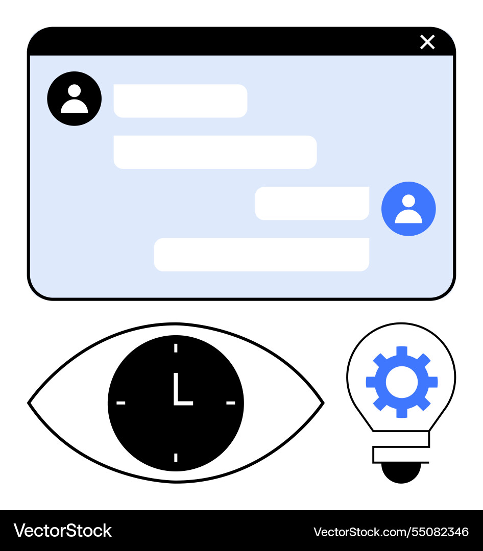 Digital communication window with chat bubble vector image