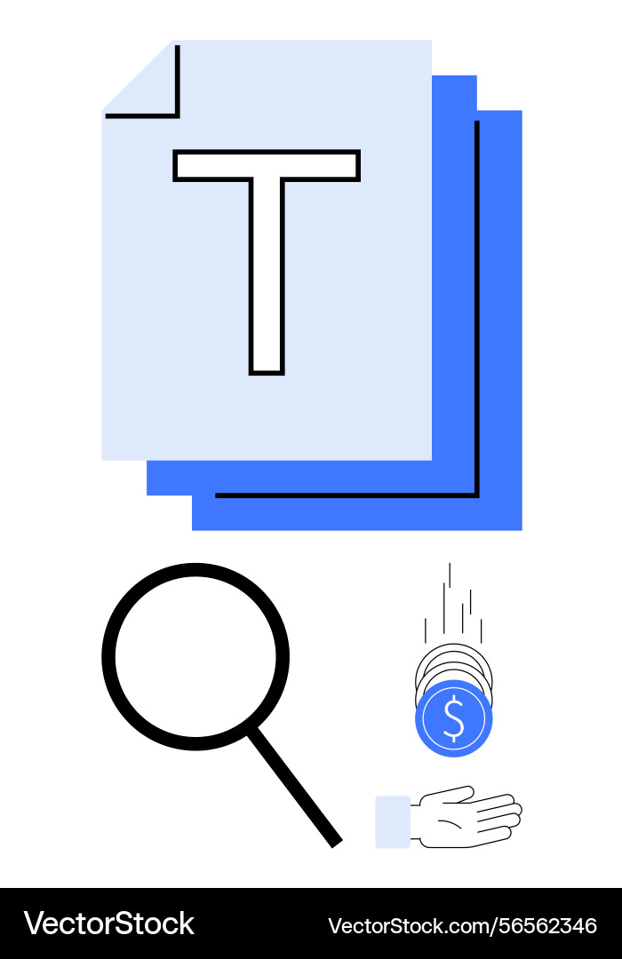 Document management with search text file Document management with search text file vector image