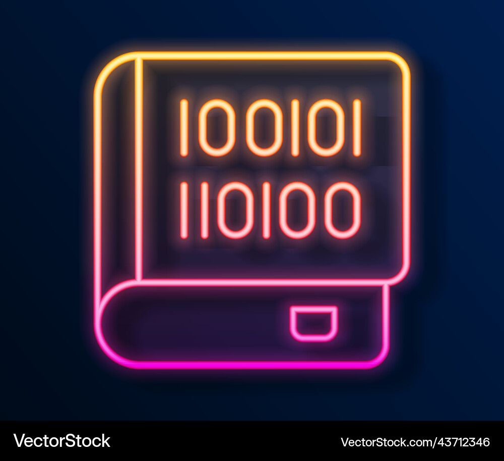 Glowing neon line books about programming icon Glowing neon line books about programming icon vector image