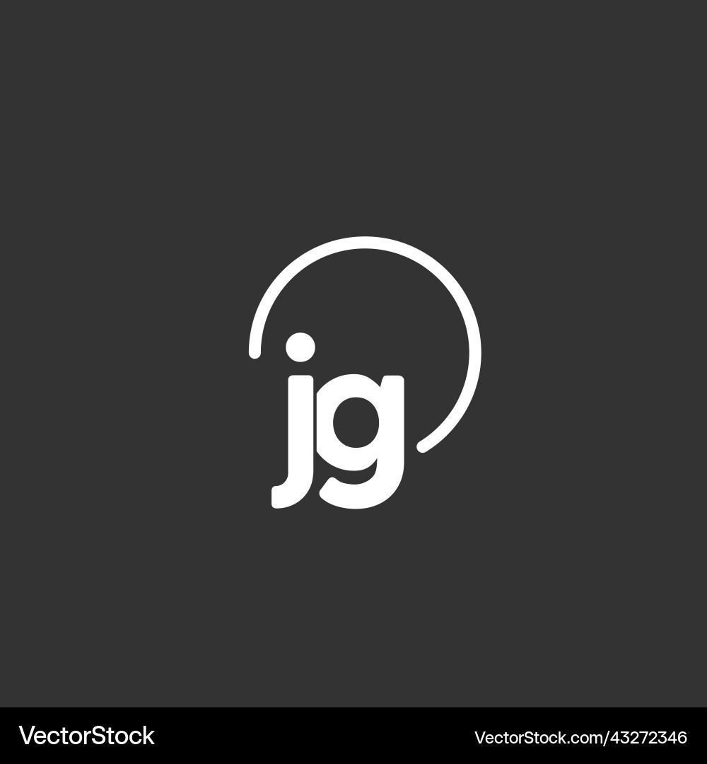 Jg initial logo with rounded circle Jg initial logo with rounded circle Vector Image