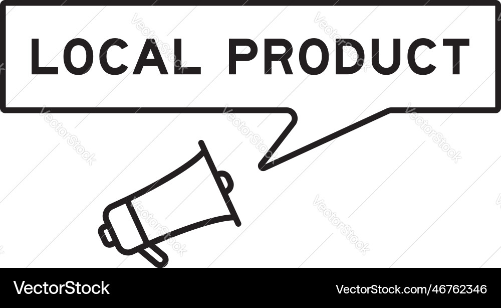 Megaphone icon with speech bubble in word local Megaphone icon with speech bubble in word local vector image