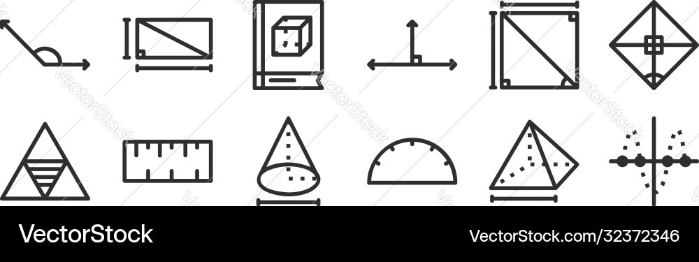 Set 12 thin outline icons such as curve ruler Set 12 thin outline icons such as curve ruler Vector Image