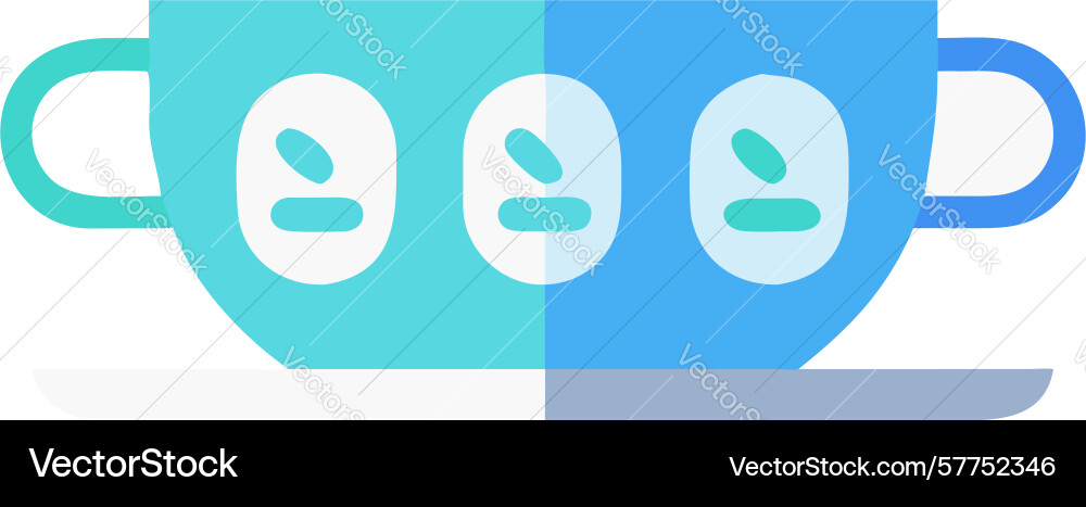 Set of four teacups with diverse patterns design Vector Image