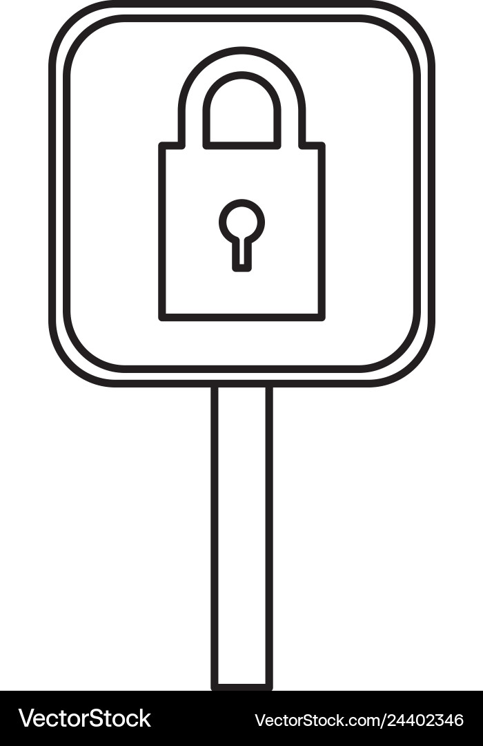 Signal with safe secure padlock Signal with safe secure padlock Vector Image