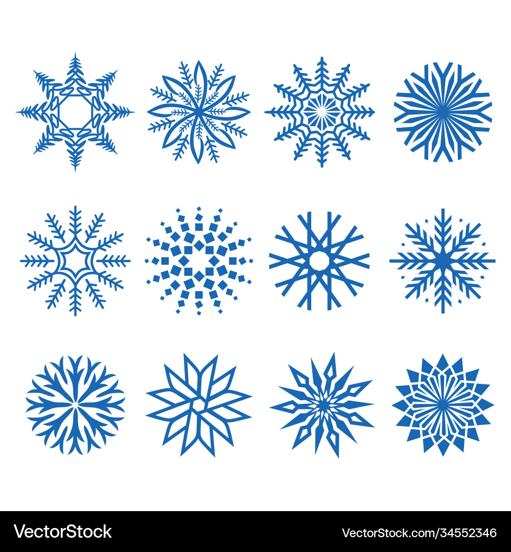 Snowflake icon set Snowflake icon set vector image