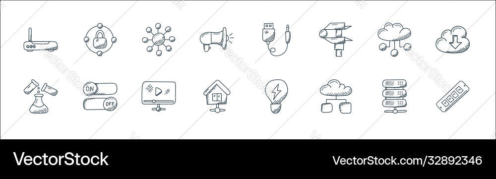 Technology line icons linear set quality Technology line icons linear set quality vector image