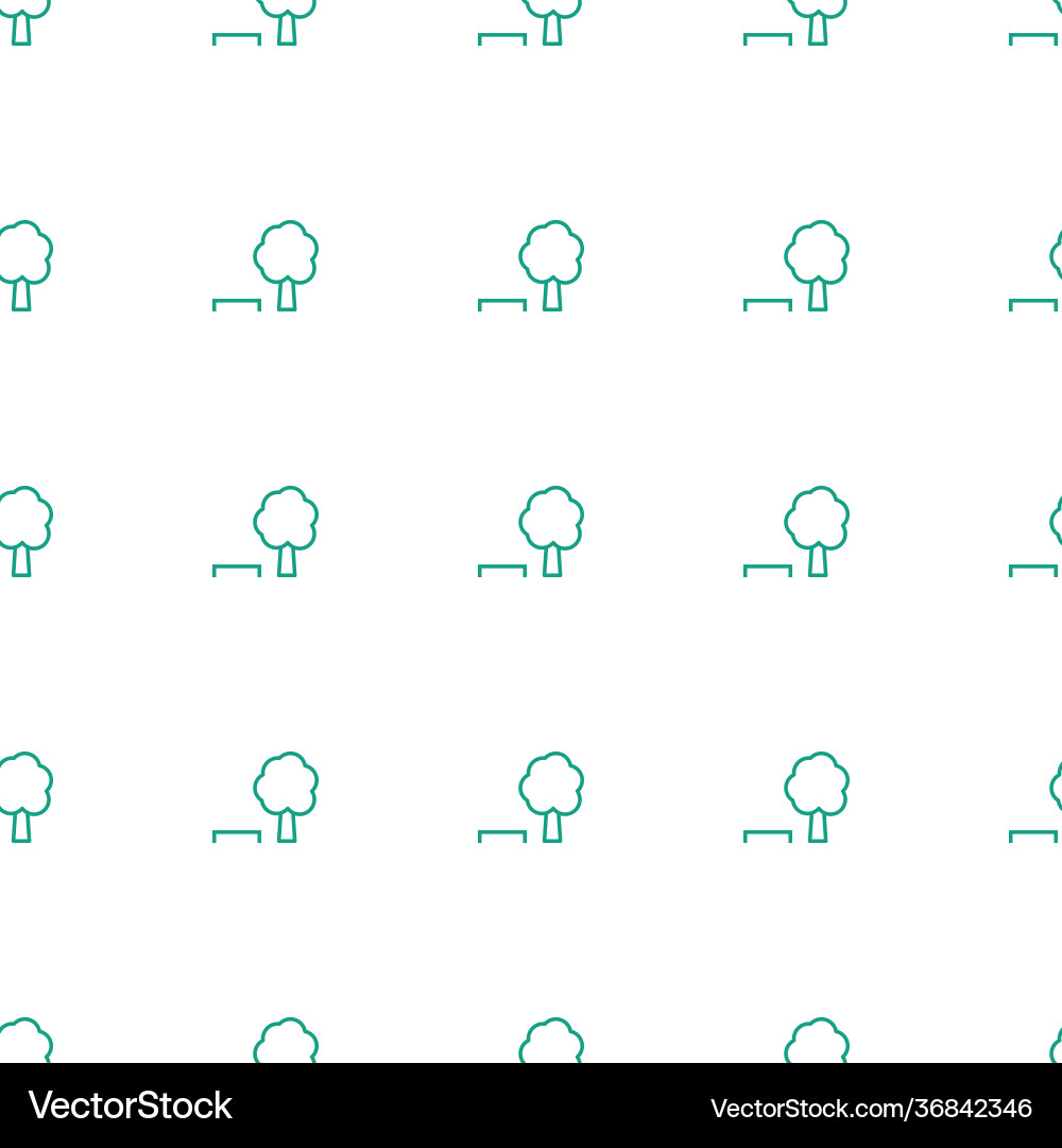 Tree and bench icon pattern seamless white vector image