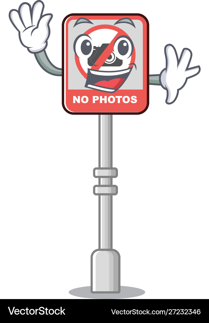 Waving no camera with character shape Vector Image