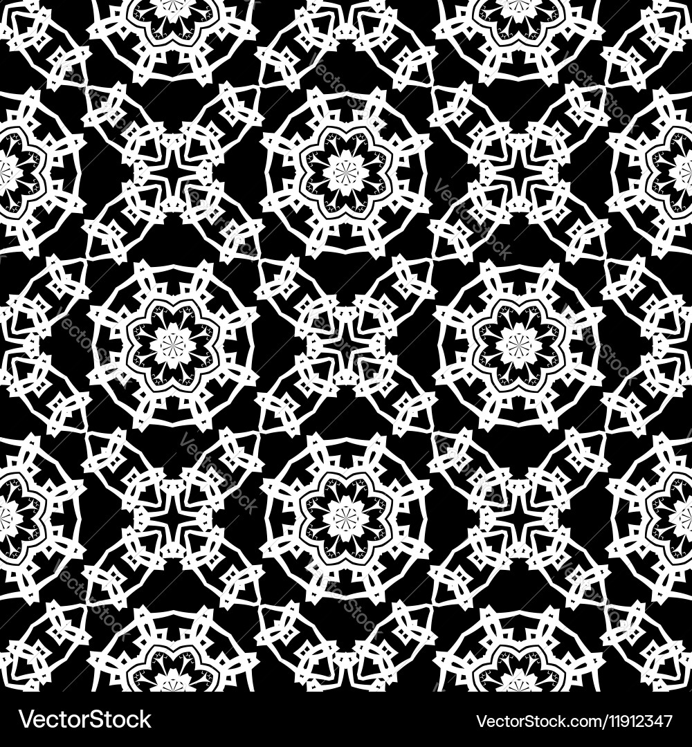 Black ornamental seamless line pattern Royalty Free Vector