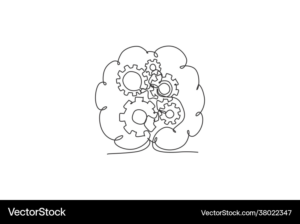 Brain Gear Icon - Technology Logo Royalty Free Vector Image