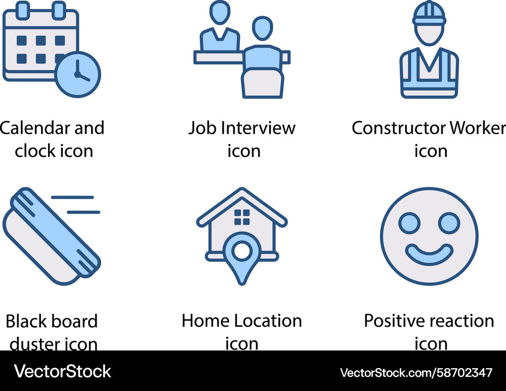 Calendar and clock job interview constructor Vector Image