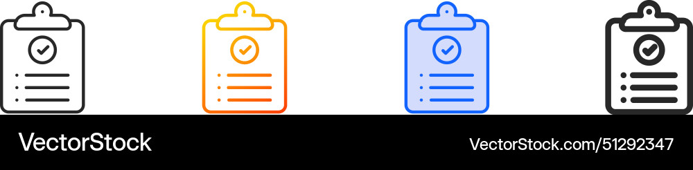 Check list iconthin linear gradient blue stroke Vector Image