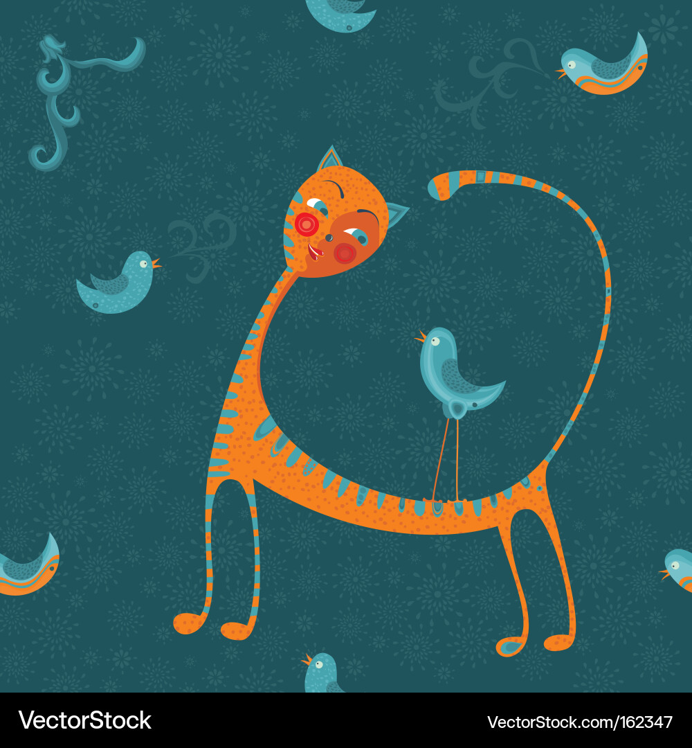 Cute Cat Pattern Background vector image
