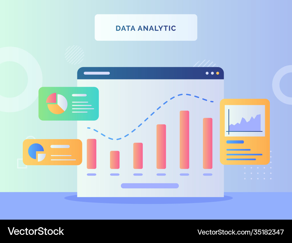 Data analytic concept chart on monitor computer Data analytic concept chart on monitor computer Vector Image