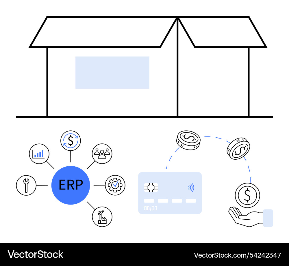 Enterprise resource planning system integrating Vector Image