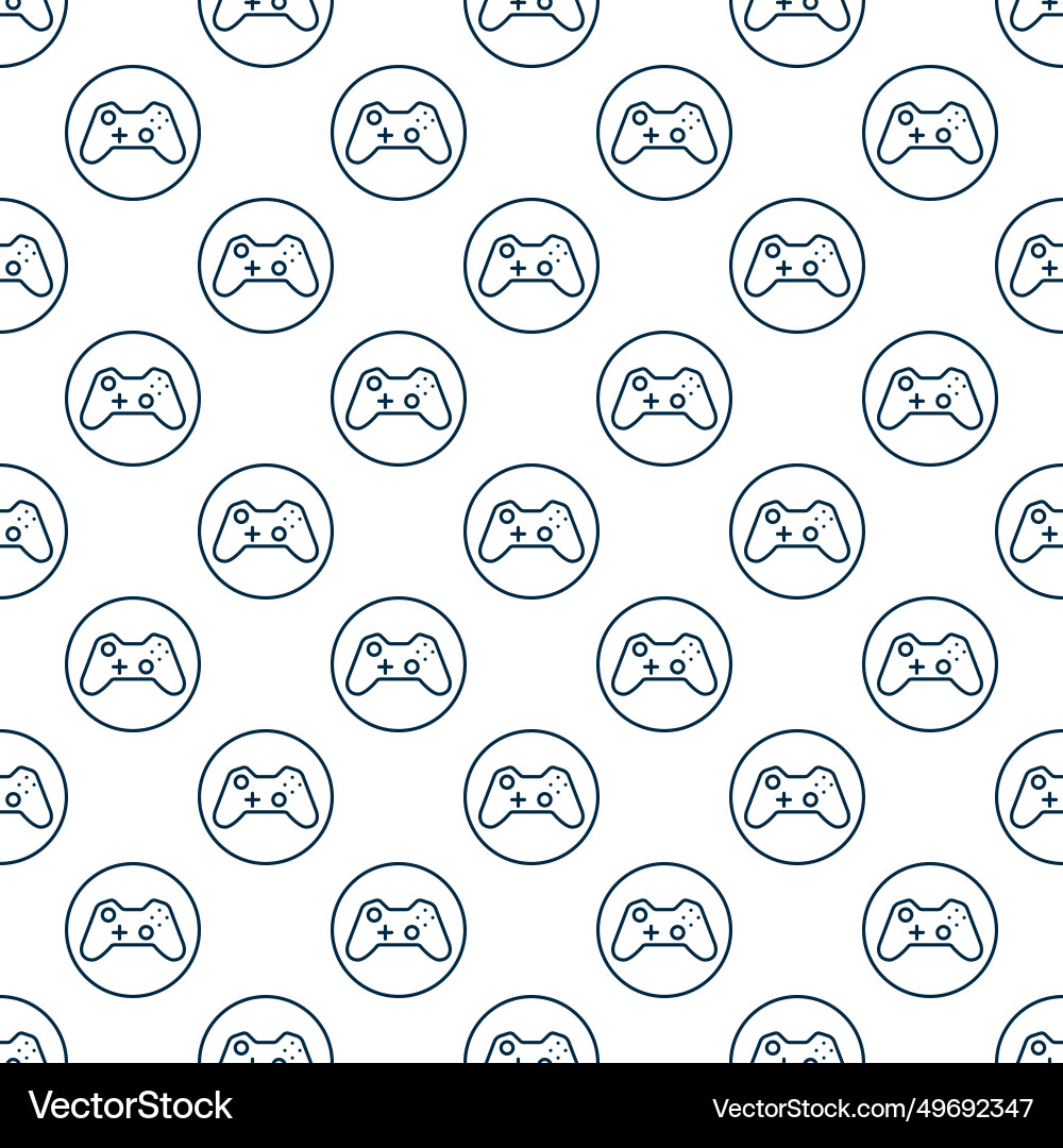 Gamepad in circle gaming device seamless pattern Gamepad in circle gaming device seamless pattern vector image