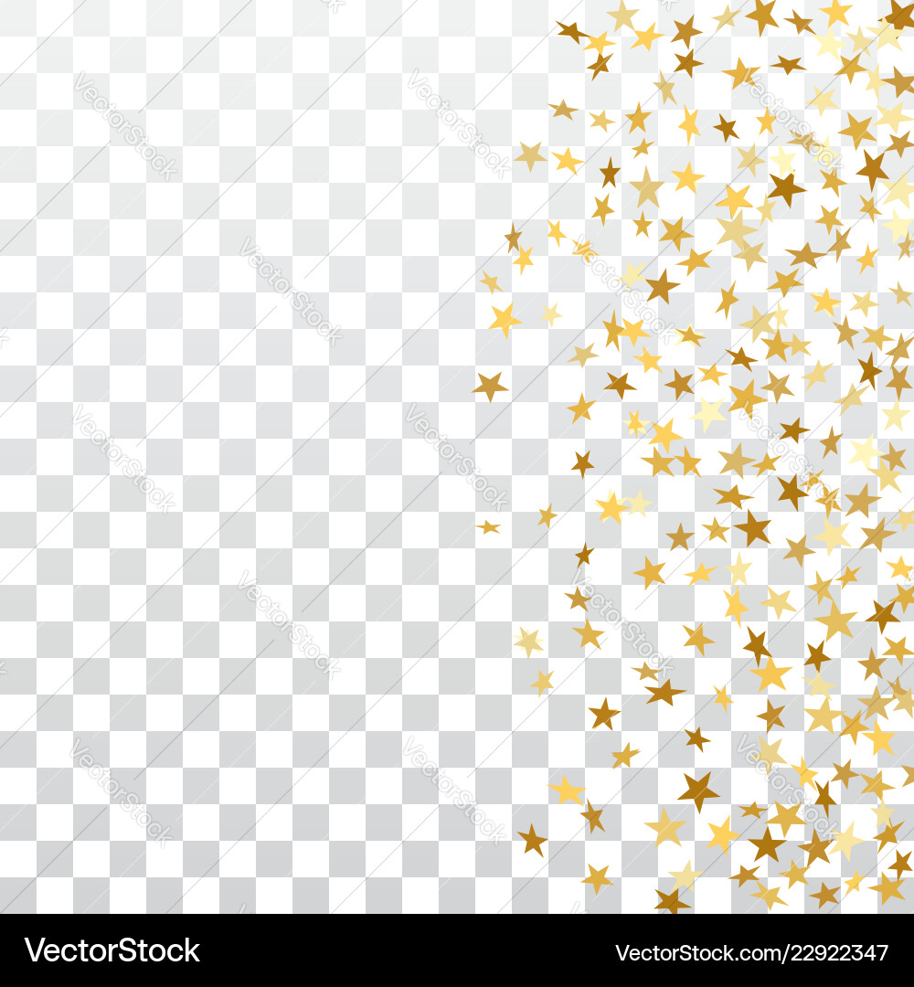 Gold stars falling confetti frame isolated Gold stars falling confetti frame isolated vector image