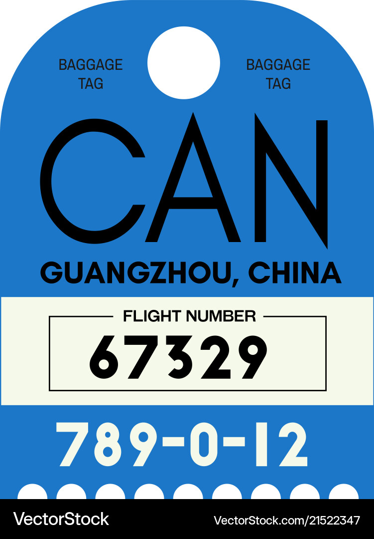 Guangzhou Flughafen Gepäckanhänger Guangzhou Flughafen Gepäckanhänger vektorbild