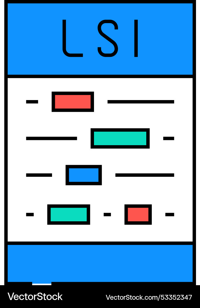 Latent semantic indexing lsi seo icon color Vector Image