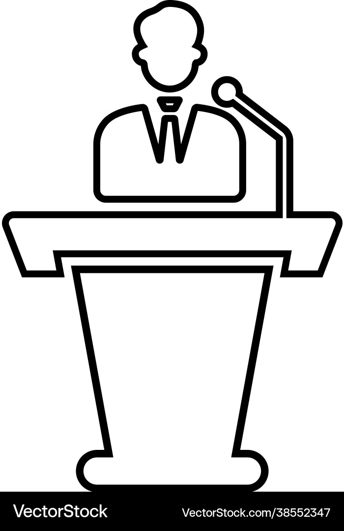 Lecture outline icon line art Vector Image