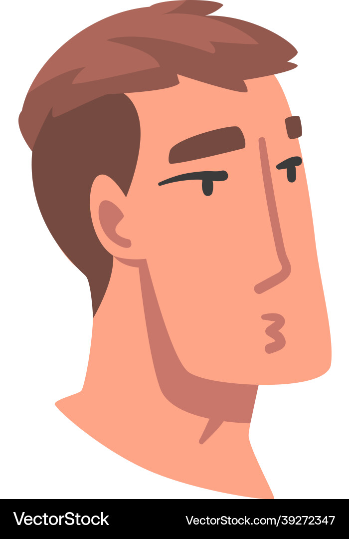 Man head with facial expression side view Man head with facial expression side view vector image