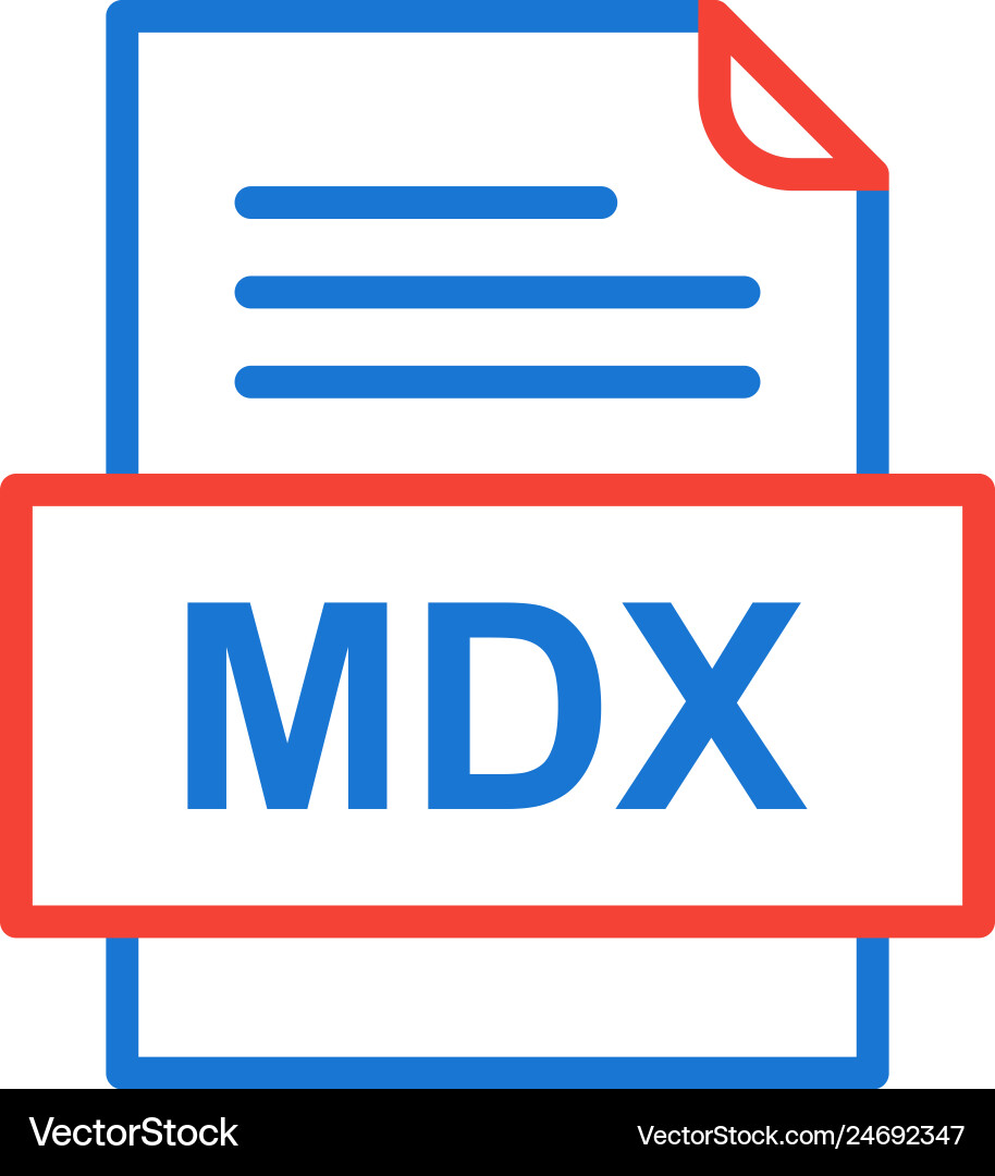 Mdx file document icon vector image