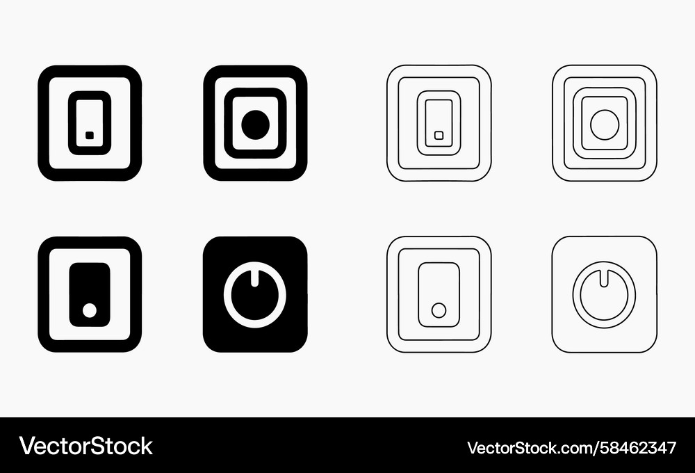 Modern Simple Icon Set Vector Image