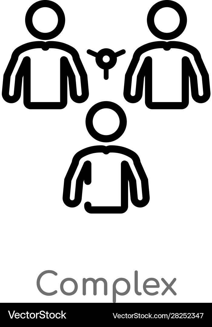 Outline complex icon isolated black simple line Vector Image