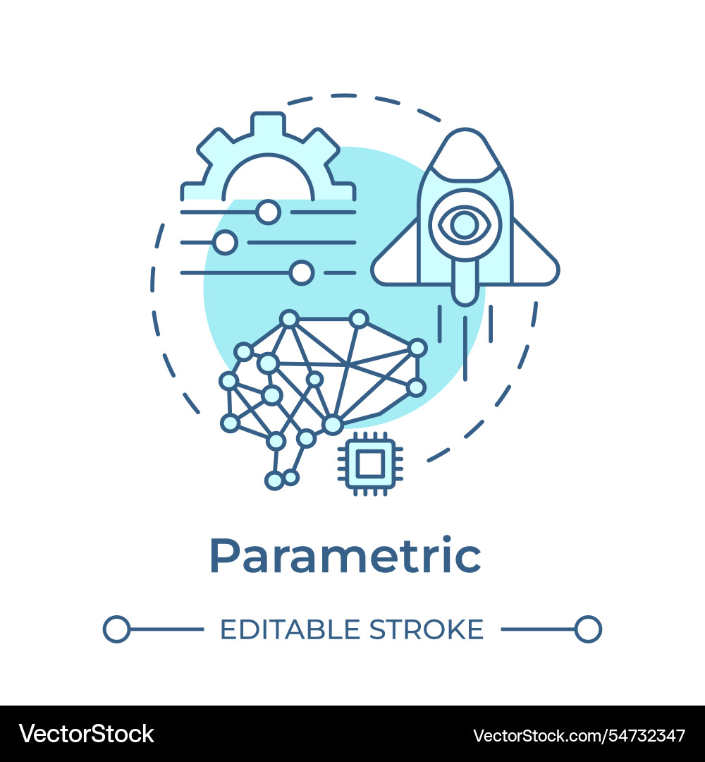 Parametric memory soft blue concept icon Parametric memory soft blue concept icon vector image