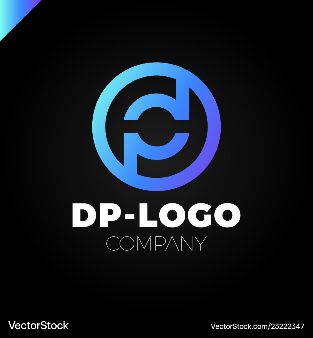 PD & DP Initial Logo - Overlapping Circles vector image