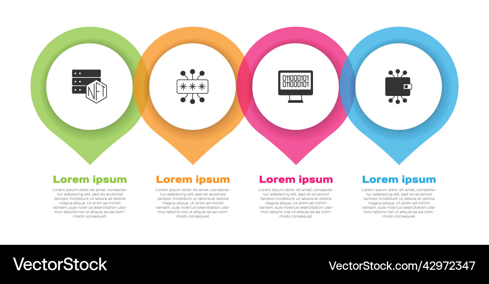 Set nft blockchain technology cyber security Set nft blockchain technology cyber security Vector Image