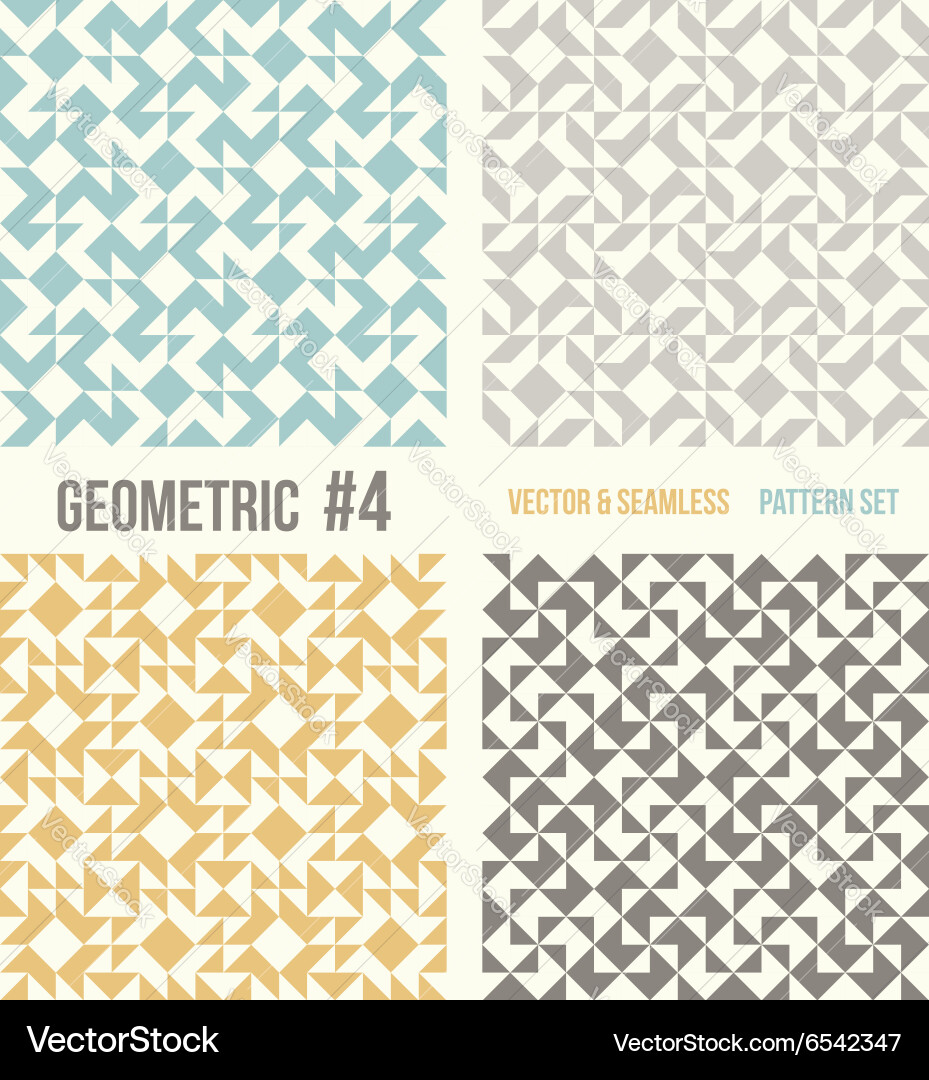 Set of four geometric patterns vector image