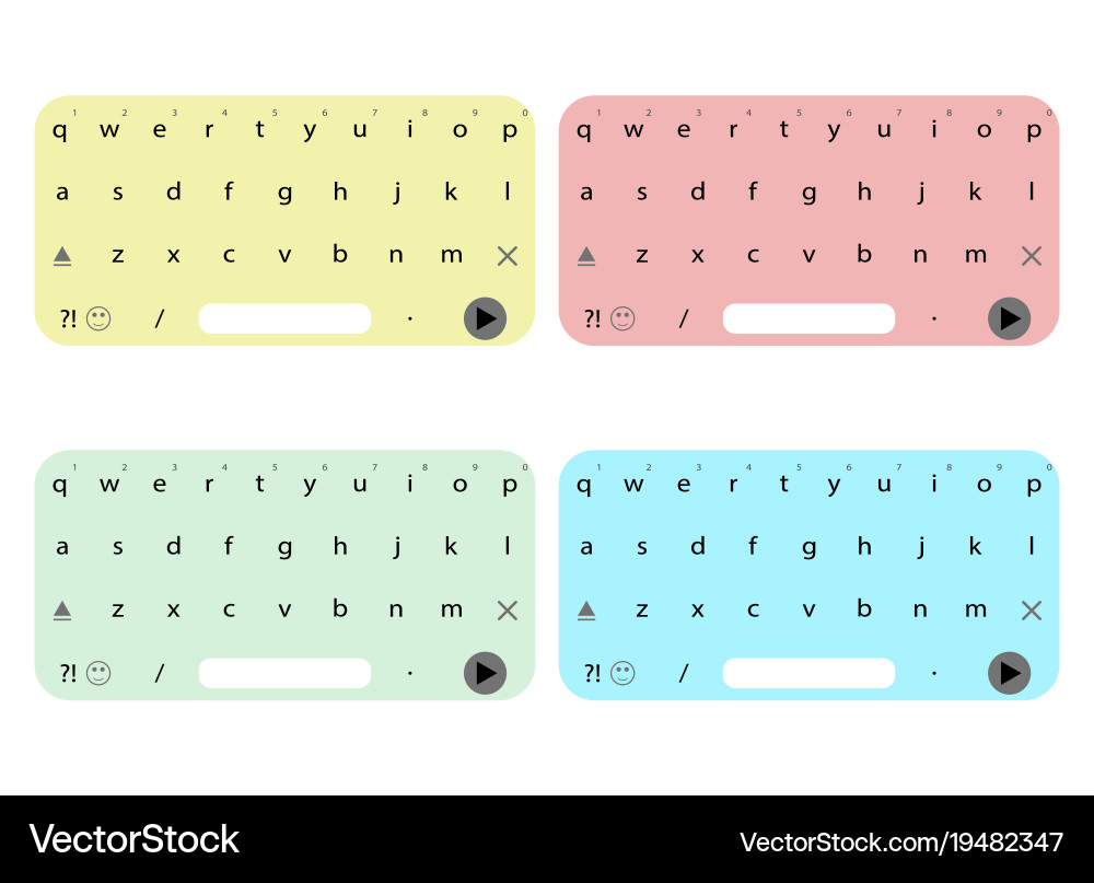 Set of keyboard for user interface smartphone vector image