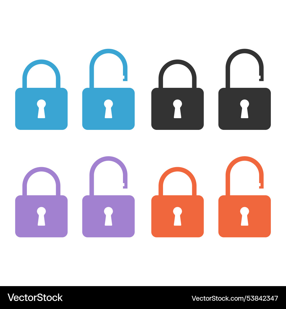 Set of lock classic design icon keyhole web Set of lock classic design icon keyhole web Vector Image