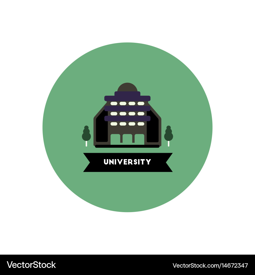 Stylish icon in color circle building university vector image