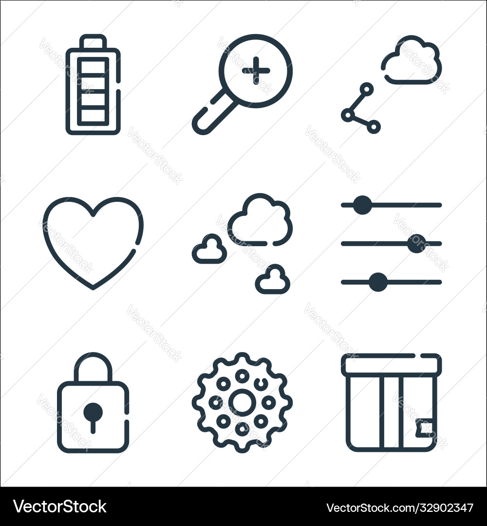 Ui master line icons linear set quality Ui master line icons linear set quality vector image